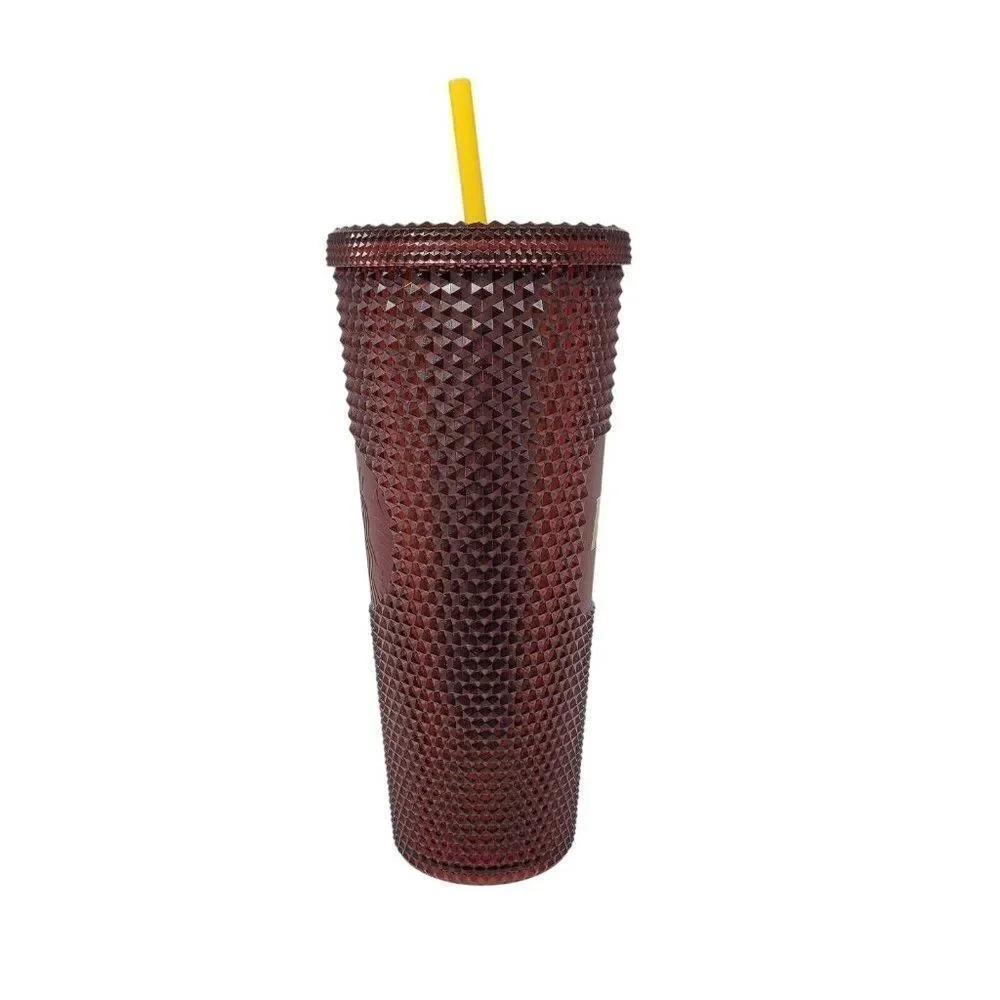 NEW Starbucks 2022 ASU Maroon Red Studded‎ Cold Cup Tumbler 24oz Arizona State